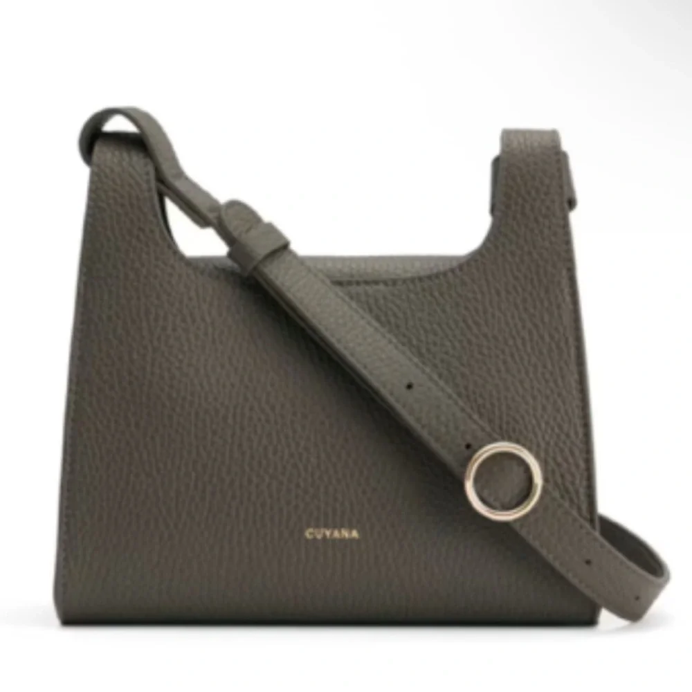 Cuyana Double Loop Shoulder Bag in dark olive - Picture 1 of 10